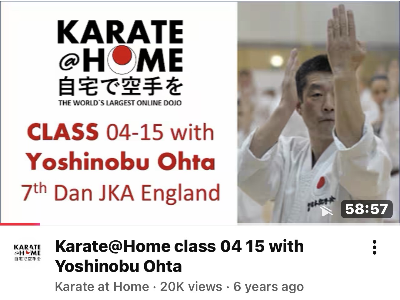 KARATE@HOME Class 04-15 mit Yoshinobu Ohta