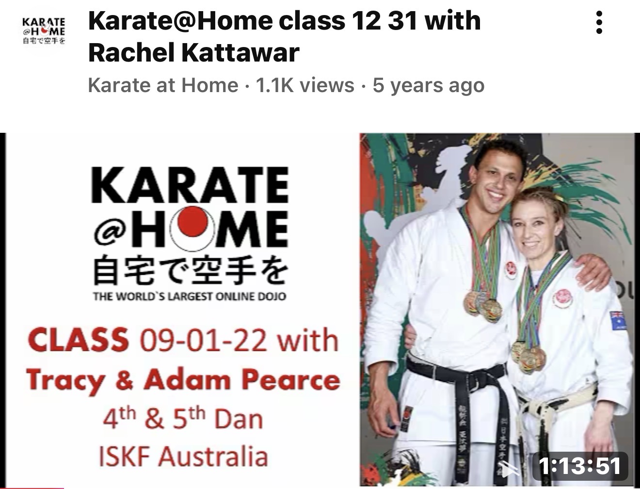 KARATE@HOME Class 09-01-22 mit Tracy & Adam Pearce