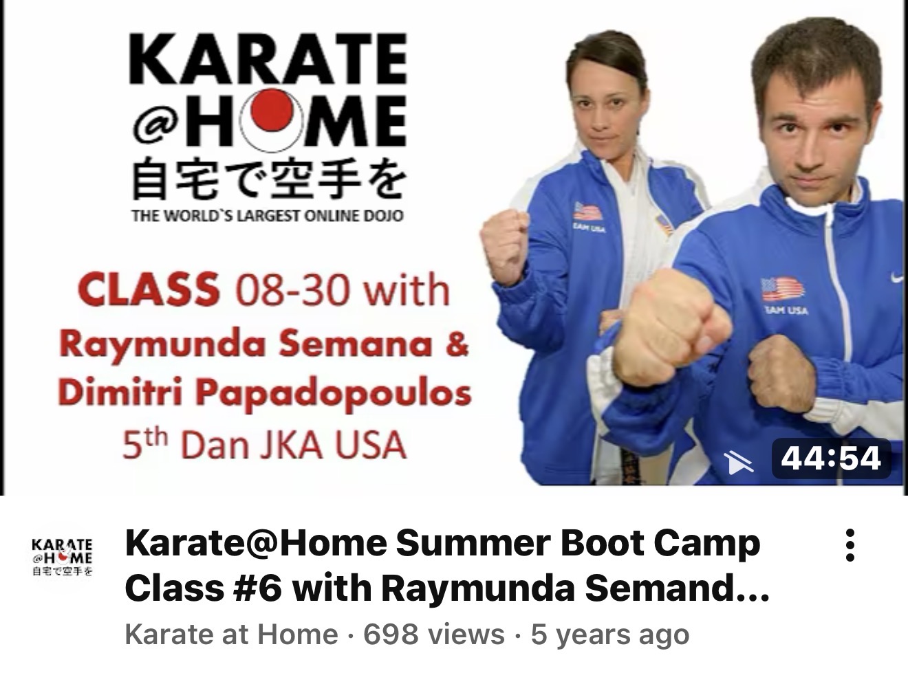 KARATE@HOME Class 08-30 mit Raymunda Semana & Dimitri Papadopoulos