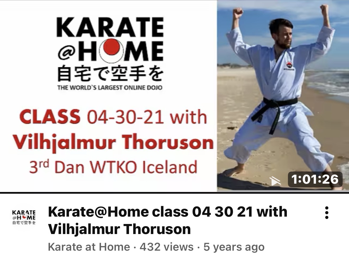 KARATE@HOME Class 04-30-21 mit Vilhjalmur Thoruson