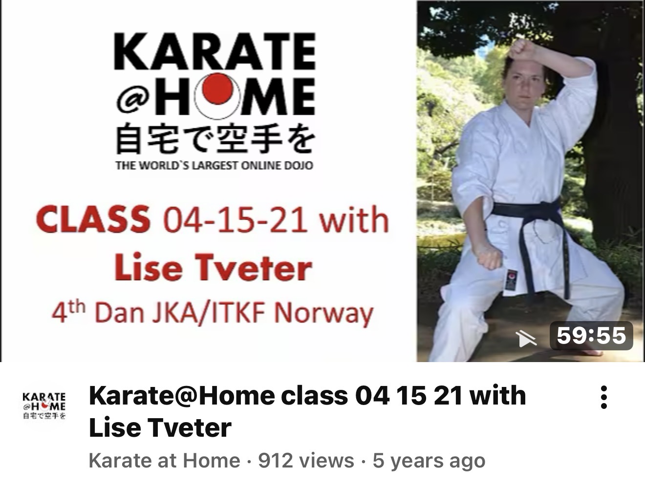 KARATE@HOME Class 04-15-21 mit Lise Tveter