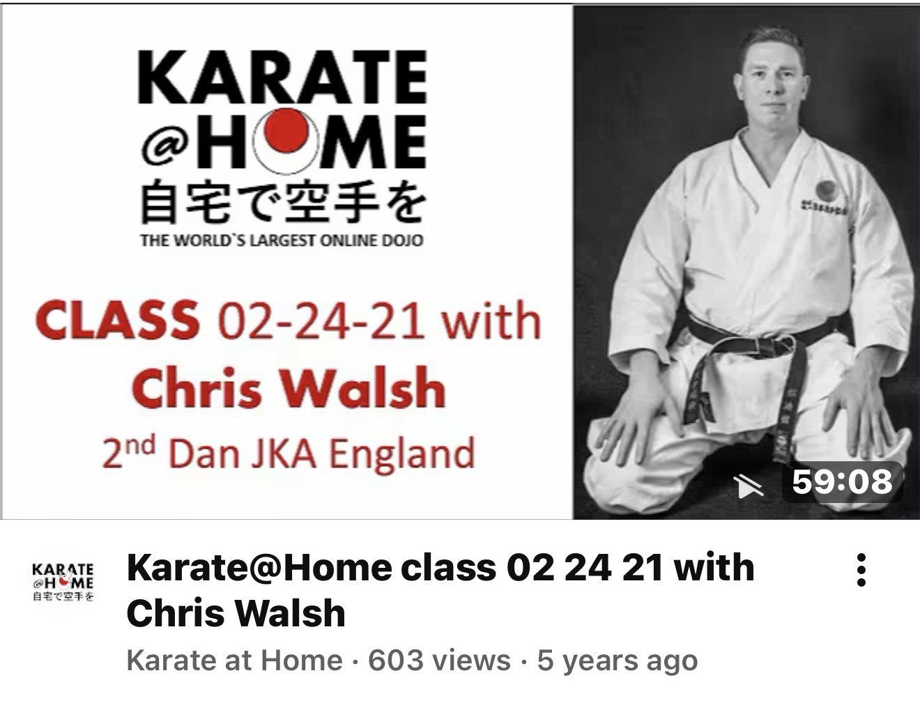 KARATE@HOME Class 02-24-21 mit Chris Walsh