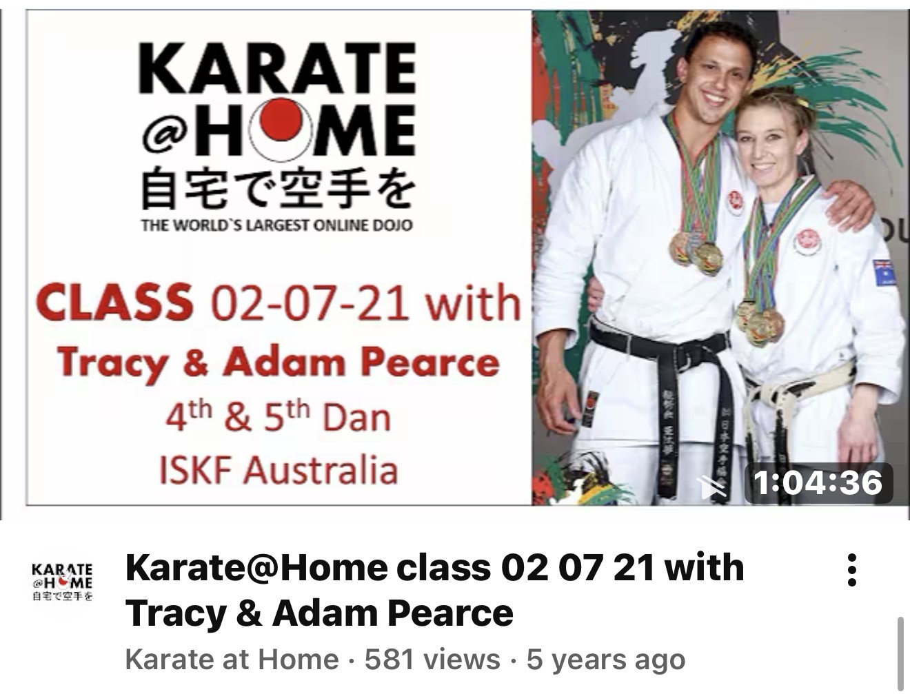 KARATE@HOME Class 02-07-21 mit Tracy & Adam Pearce