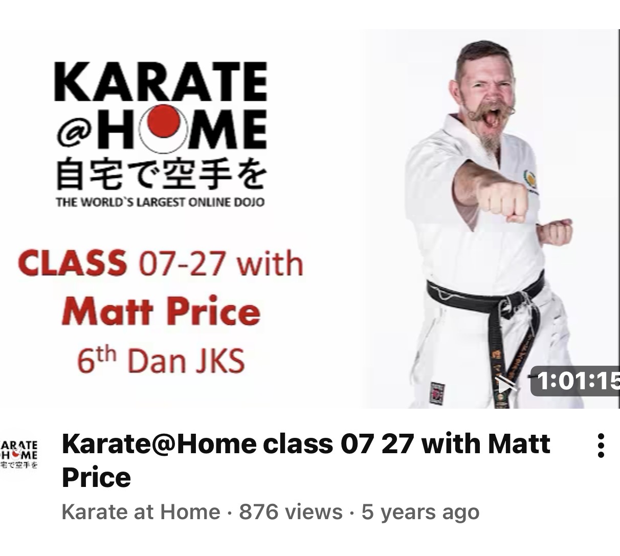 KARATE@HOME Class 07-27 mit Matt Price