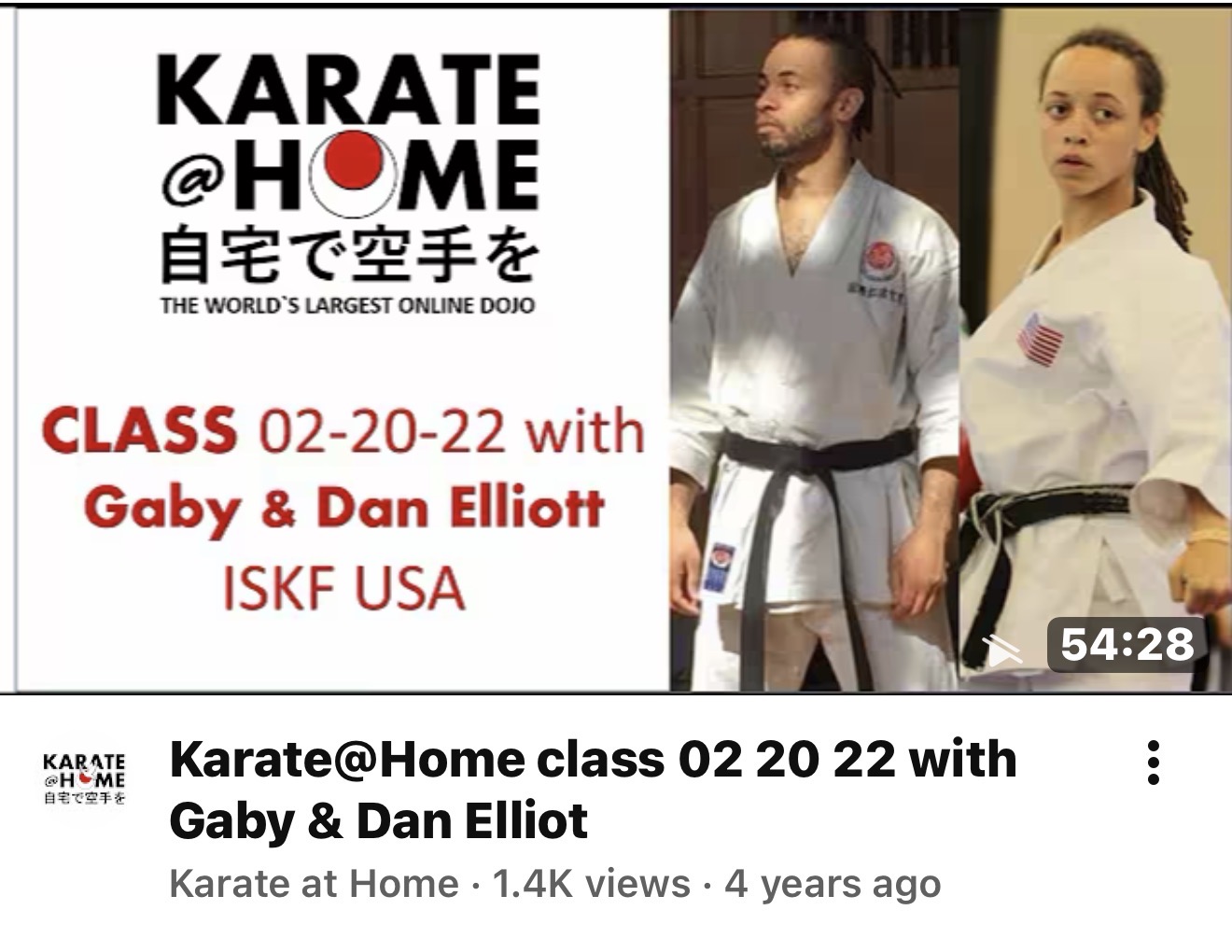 KARATE@HOME Class 02-20-22 mit Gaby & Dan Elliott
