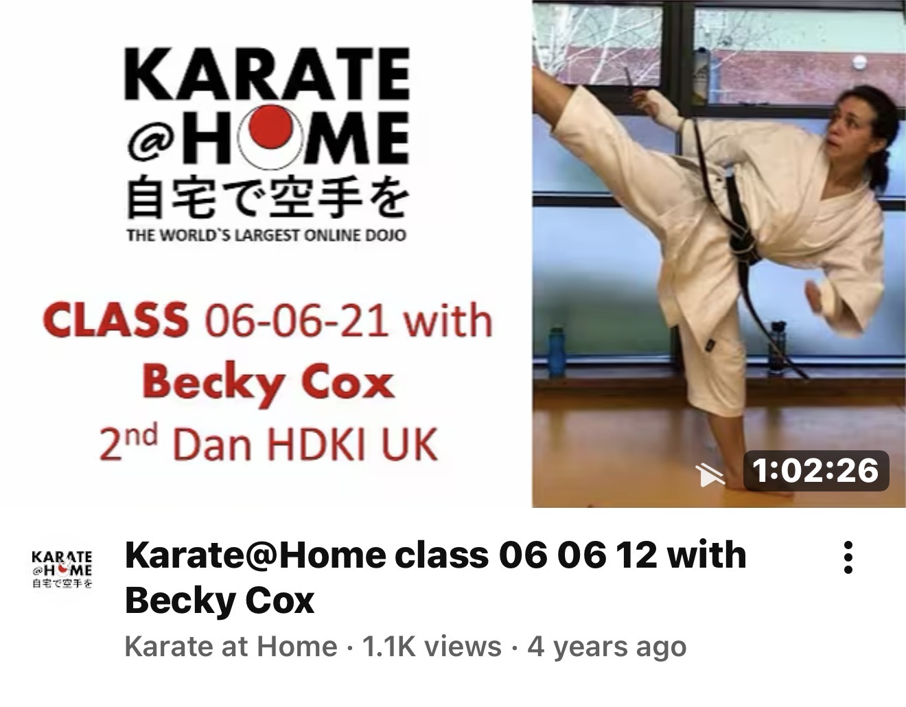 KARATE@HOME Class 06-06-21 mit Becky Cox