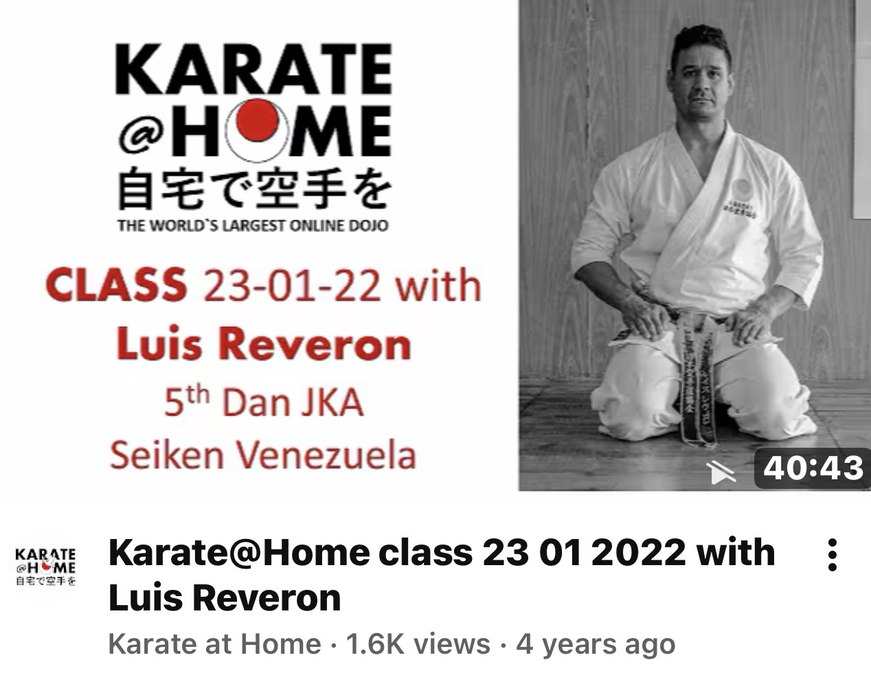 KARATE@HOME Class 23-01-22 mit Luis Reveron