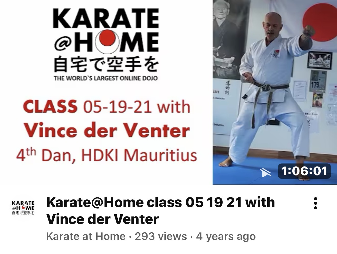 KARATE@HOME Class 05-19-21 mit Vince der Venter