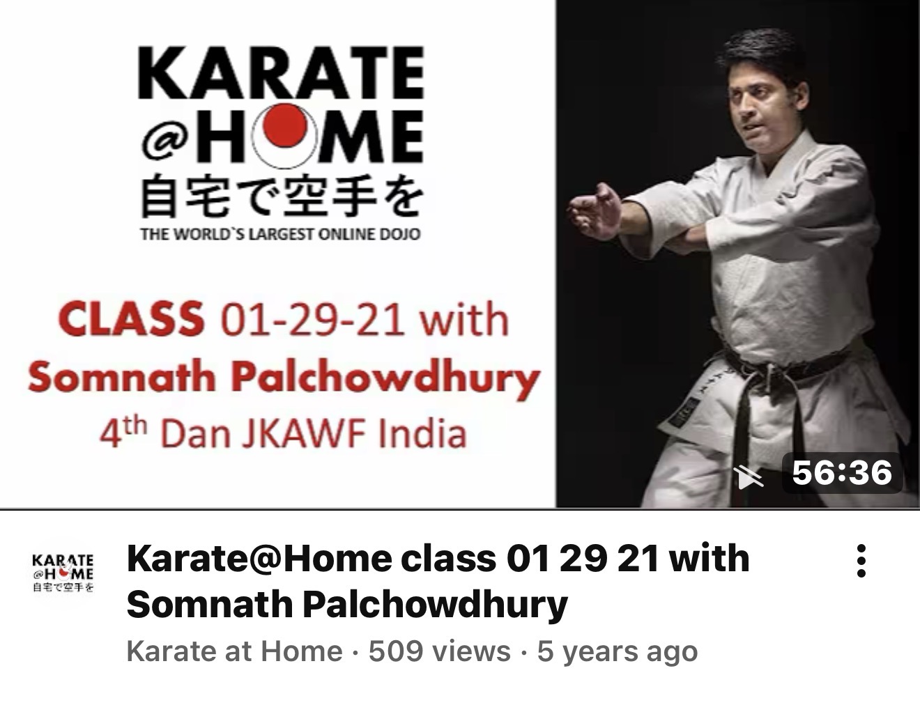 KARATE@HOME Class 01-29-21 mit Somnath Palchowdhury