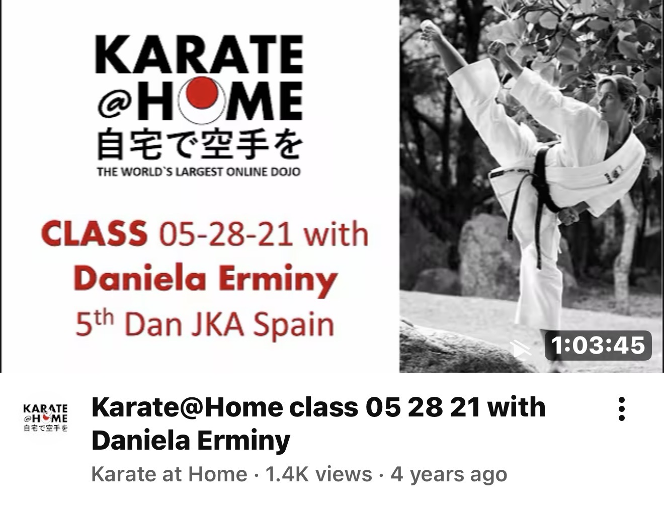 KARATE@HOME Class 05-28-21 mit Daniela Erminy