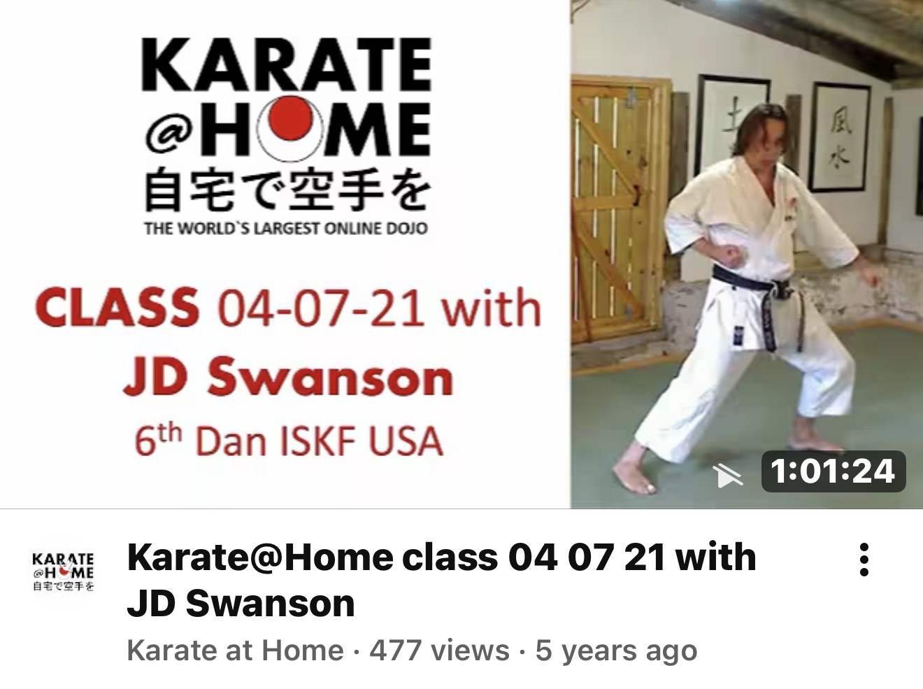 KARATE@HOME Class 04-07-21 mit JD Swanson