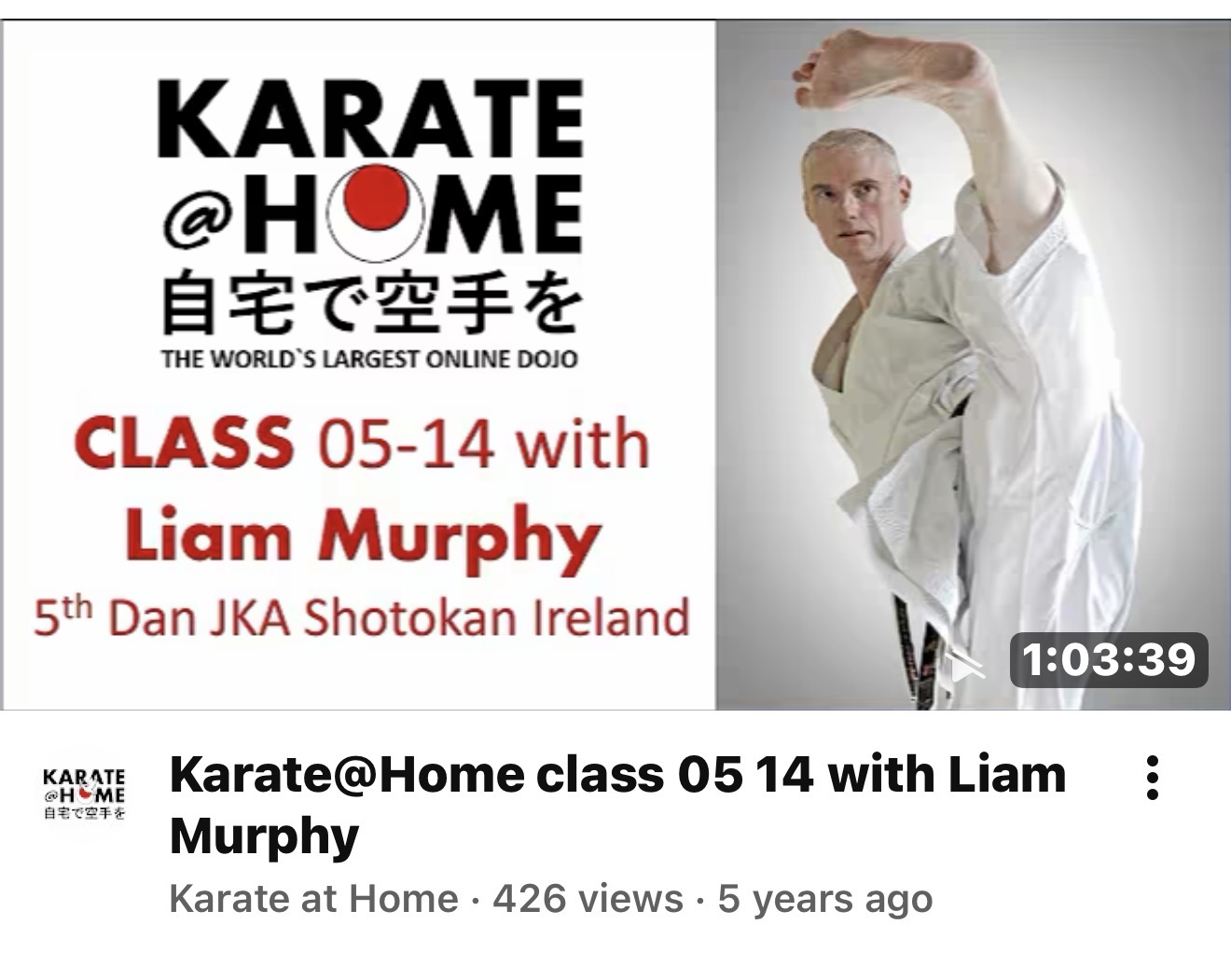 KARATE@HOME Class 05-14 mit Liam Murphy